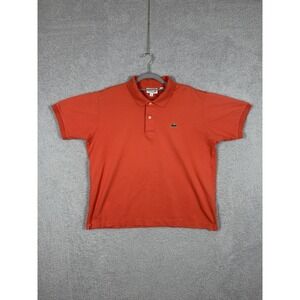Lacoste Polo Collared Shirt Short Sleeve Logo  Classic Fit Coral FR 6 / US XL